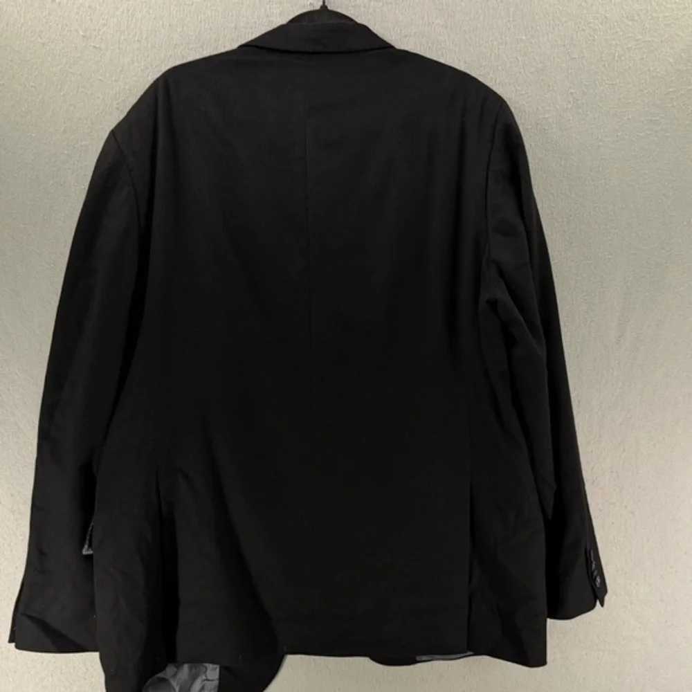 John W. Nordstrom 100% Cashmere Blazer Mens 46L Black Flannel Suit Jacket Luxury